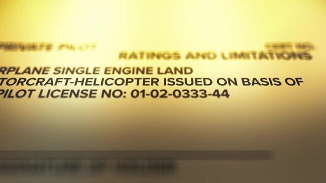  A Generic US Rotorcraft Pilot License Certificate