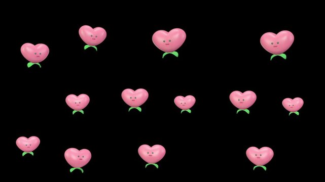 Lovely hearts animation video background