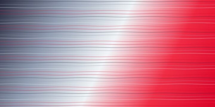 Abstract image of horizontal wavy lines in gray and red on gradient background.
