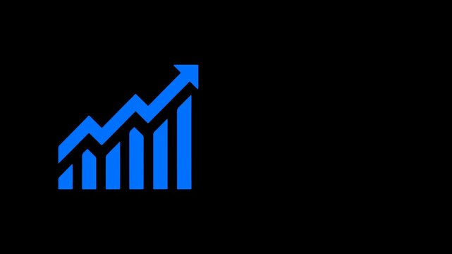 Professional Motion Stock Market Chart Animation with Rising and Falling Trend Analysis Graph