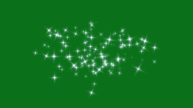 White glowing star trail with glitter sparkle particles, magic fairy dust shimmer, twinkling stars motion, elegant light curve burst, luxury fantasy overlay, green screen transition animation 4k