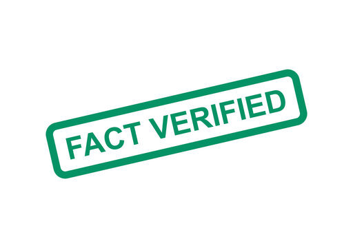 Green fact verified stamp isolated on clean white background isolated on transparent background