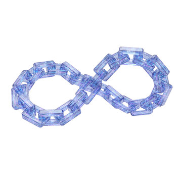 Infinity Chain Symbol: A transparent, blue chain forms the infinity symbol, representing endlessness and connection.