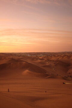 sunset in the desert huacachina peru