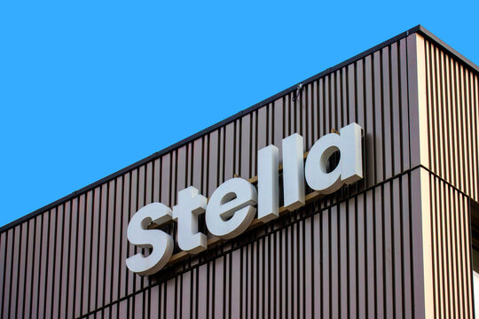 Stella Company Logo on a Modern Office Building in Vienna, Austria