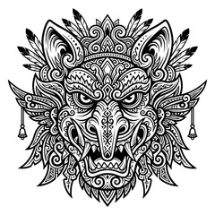 Fototapeta premium Beautiful Ceremonial Face Mask Creative Visual