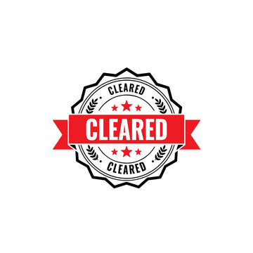 Red cleared stamp sign with grunge texture
