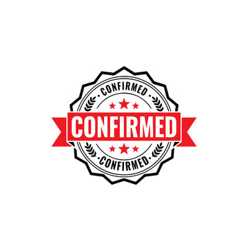 Red confirmed stamp sign with grunge texture