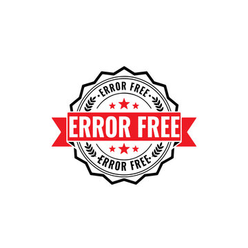 Red error free stamp sign with grunge texture