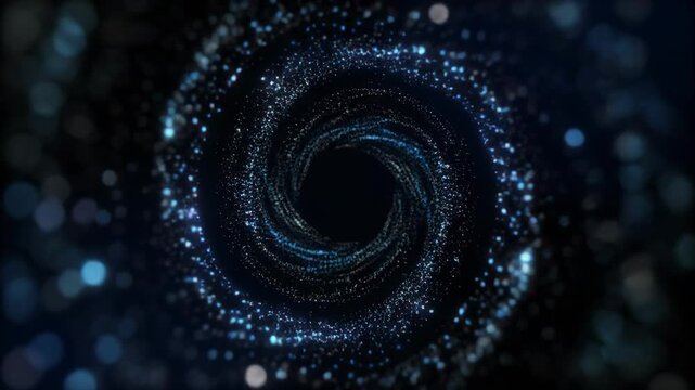 Mesmerizing spiral light patterns in dark cosmic space