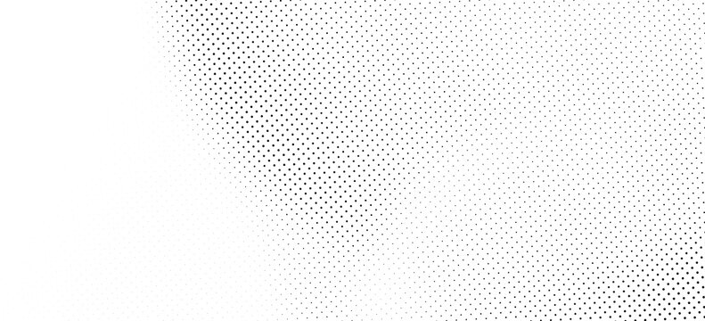 Grunge halftone gradient background. Faded grit noise texture. White and black sand wallpaper. Retro pixelated backdrop. Anime or manga style comic overlay. Vector graphic design textured
