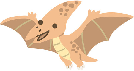 Baby Pterodactyl Dinosaur Vector Illustration © draftsndoodles