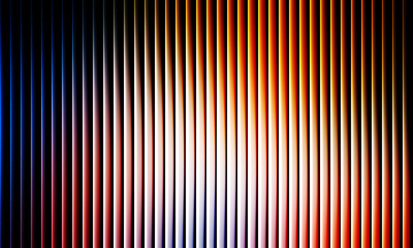 Fractal vibrant abstract background featuring glowing vertical light stripes with a gradient of warm hues creating a modern sleek digital aesthetic