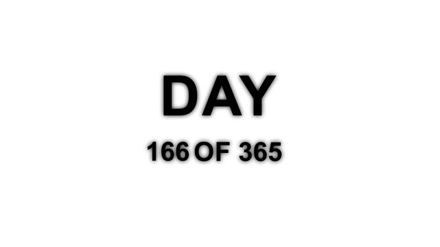 Abstract 0 to 365 days timeline with day text animation. Animated of completing 365 of 365 counter. Three hundred sixty five day count concept.