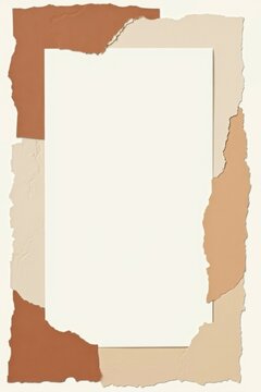 Borde de collage minimalista con texturas superpuestas y espacio negativo limpio