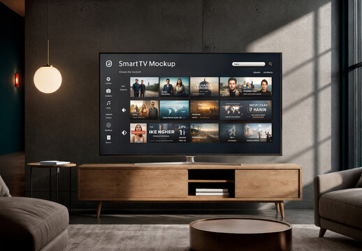 Smart TV Mockup for Commercial Branding and Product Advertising
