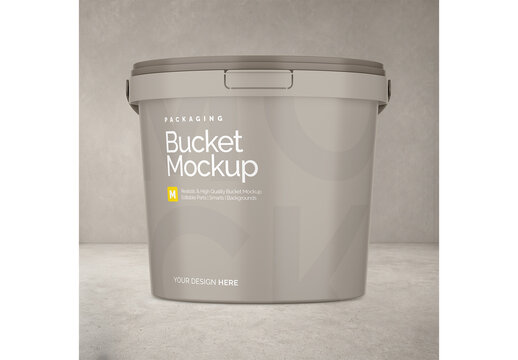 Plastic Bucket Mockup for Business Presentation and Commercial Design