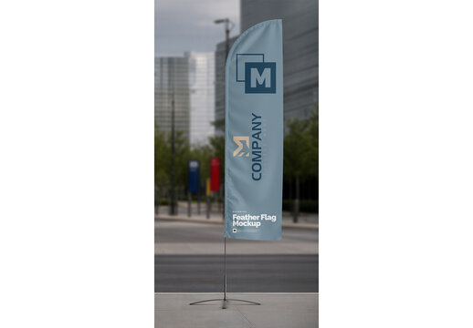 Feather Flag Mockup for Commercial Branding and Product Advertising