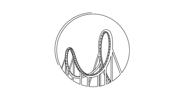Roller Coaster Abstract Outline Inside Circle
