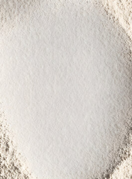 close up of flour on a white background