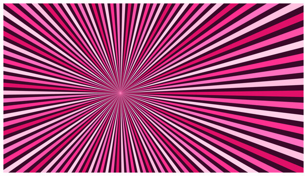 Abstract sunburst vector background with magenta and pink rays for comic design.