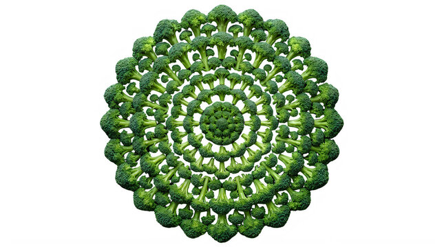 Three dimensional green broccoli floret isolated on transparent background design element transparent background