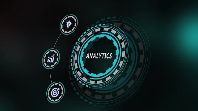 Data analytics and financial graph visual concept rendered on high tech digital corporate UI dashboard.