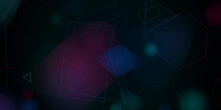 Abstract geometric shapes with glowing colors