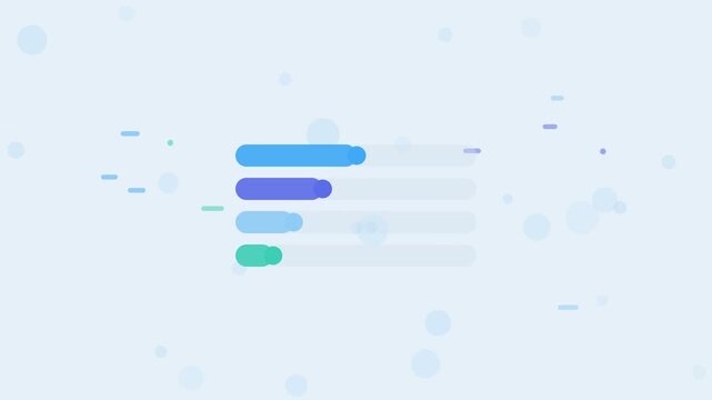 Funnel Drop Off Rate animation, sky blue flat design motion graphic, drop off concept, 4K loop