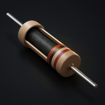 Cutaway view reveals the internal core of a resistor