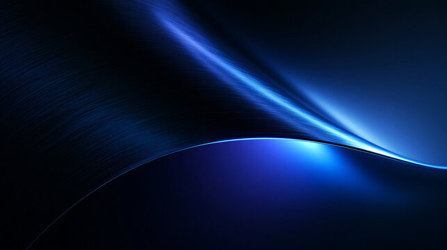 Abstract Dark Blue Metallic Wave Background for Technology