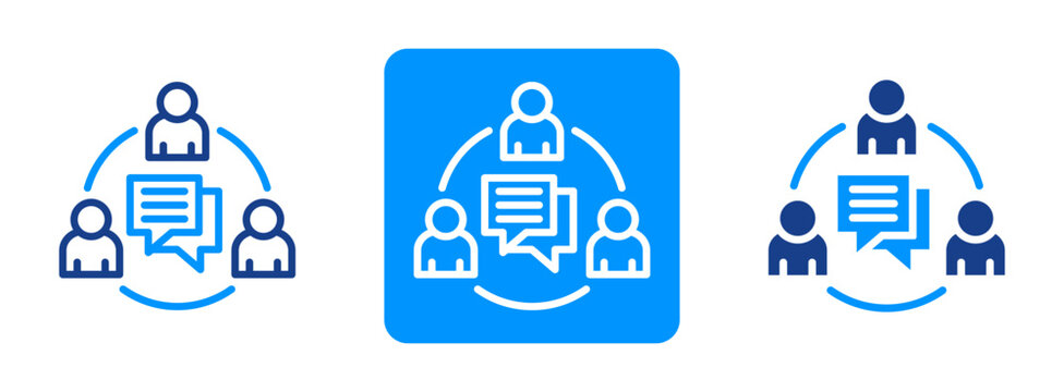 Socialization Icon In Dual Tone Style