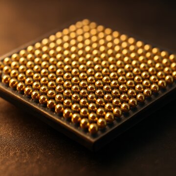 Ball grid array chip with golden solder sphere pattern