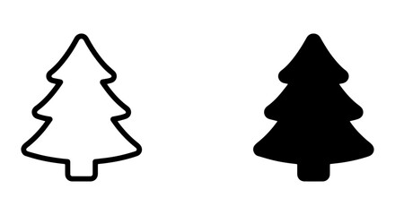 Fototapeta premium Christmas Tree Icons, Festive Evergreen Vector Art, Holiday Celebration Symbols, Winter Season Graphics