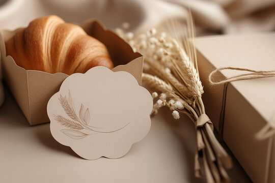 A vintage bakery-style frame featuring a beautiful design, an elegant emblem for cookie packaging, and a traditional bakery symbol; suitable for creating warm, seasonal greeting cards and gift tags.