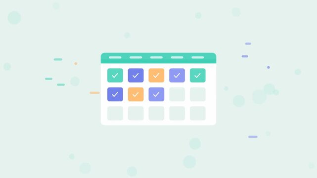 Task Calendar with Completed Schedule and Project Planning Animation