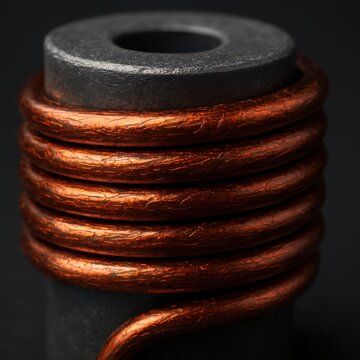 Detailed 3D rendering of a wound toroidal choke 