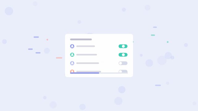 User Permissions Management with Access Control Settings and Account Roles Animation