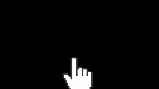 Pixel Swipe Right Gesture Animation with Transparent Background - 4K Landscape Horizontal