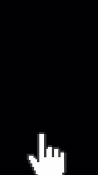 Pixel Finger Swipe Right Animation with Alpha Channel - 4K Portrait Vertical