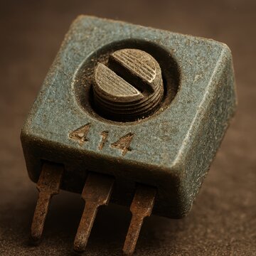 Compact variable resistor with slotted rotary adjustment
