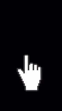 Pixel Double Finger Swipe Right Animation with Alpha Channel - 4K Portrait Vertical