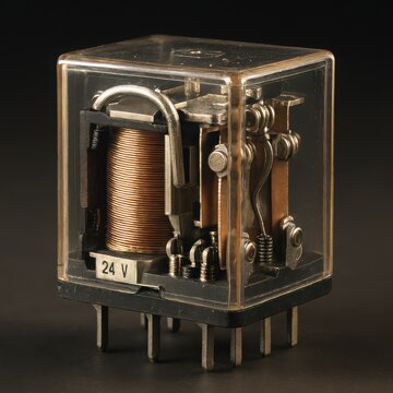 Detailed 3D rendering of an industrial control relay 