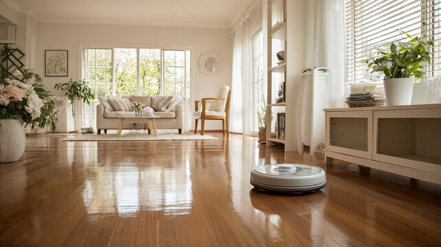 wide clean home interior after cleaning, fresh atmosphere