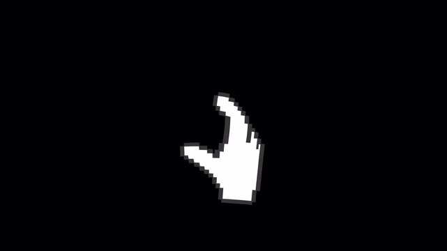 Pixel Zoom Out Gesture Animation with Transparent Background - 4K Landscape Horizontal