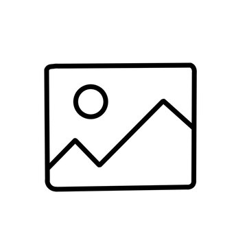 Landscape image line icon representing photography and visual media.
