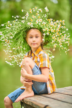 Girl Wearing Chamomiles