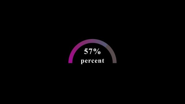 Minimalist circular loading bar progress animation showing percentage increment.