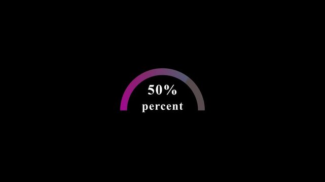 Progress bar loading animation showing percentage increasing on black background.