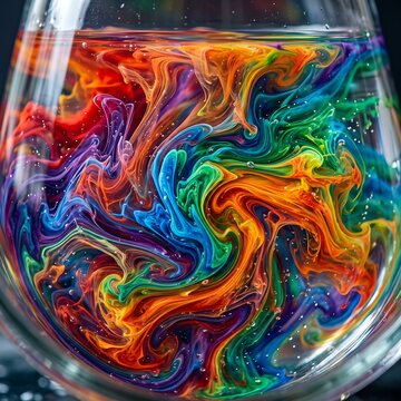 Rainbow Liquid Marble Flow Texture Macro Background
